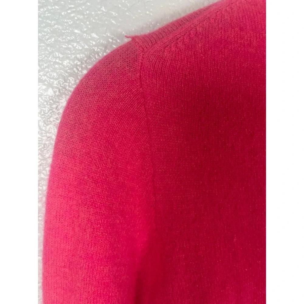 J Crew Italian Cashmere Crewneck Sweater Long Sleeve Hot Pink Small